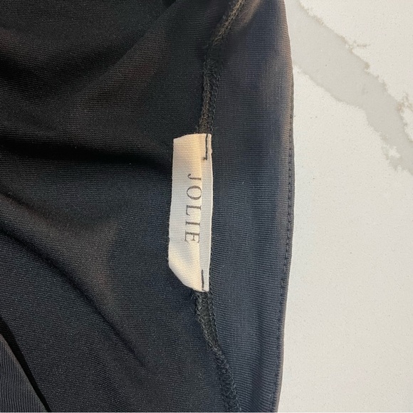 Slate Grey JOLIE V neck draped sueded blouse - Picture 6 of 7